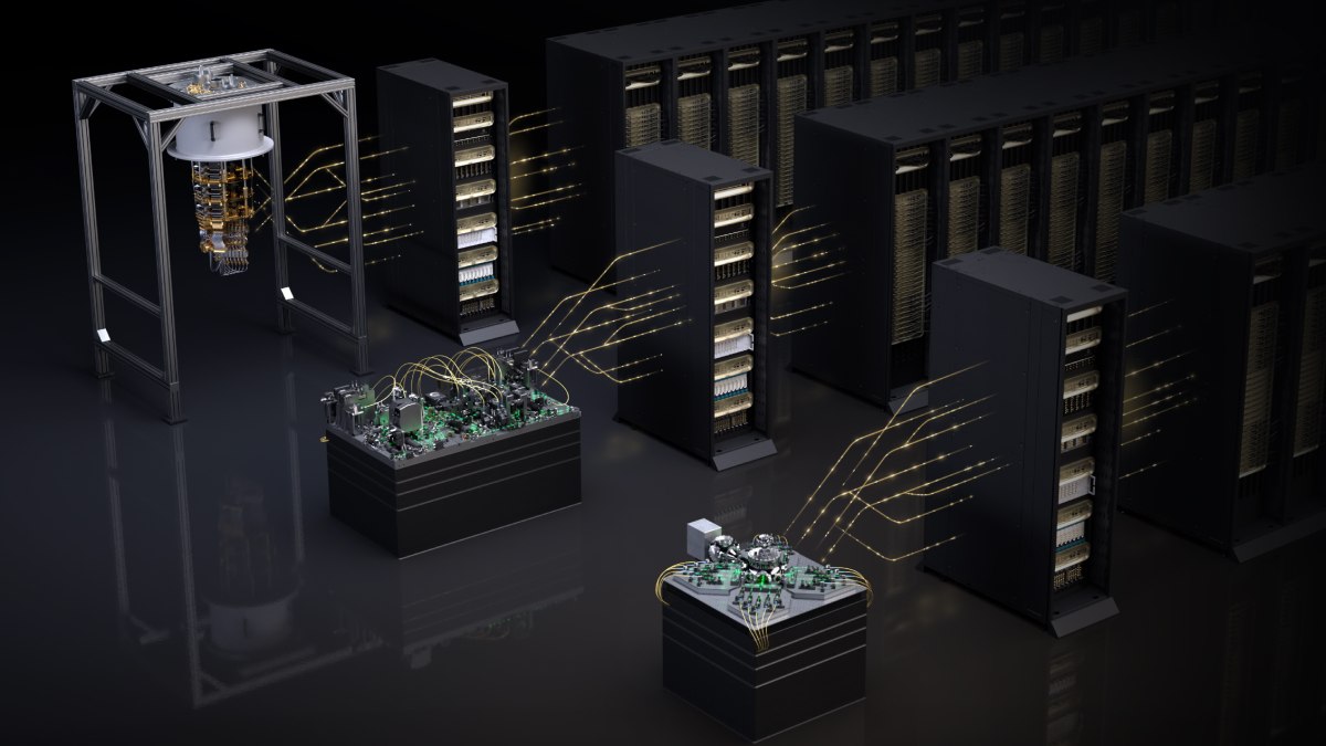 Nvidia - AI servery připojené ke kvantovému počítači (ilustrace) (Autor: Nvidia)